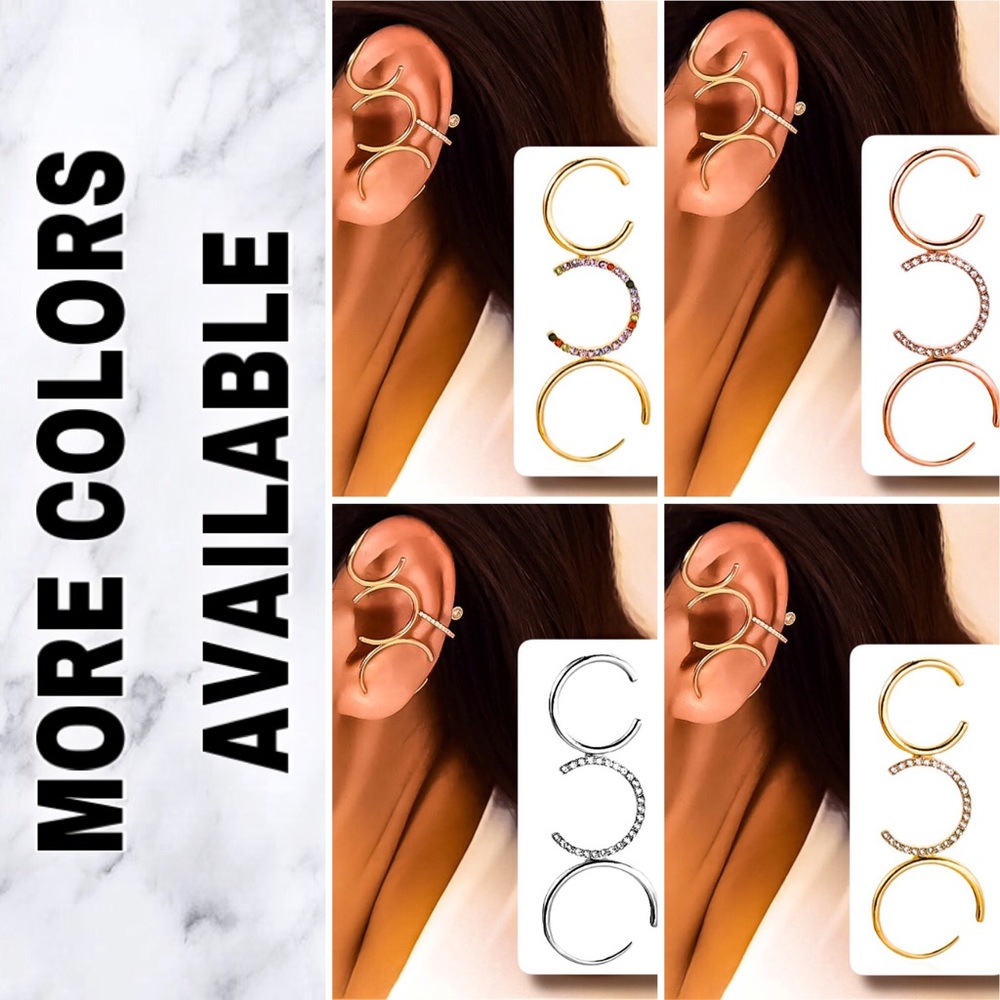 ⚜️[𝟯/$𝟭𝟴]⚜️Rhinestone 3 Circle Earring NEW - Picture 9 of 10